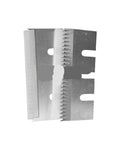 Ten Piece High Carbon Steel Three Hole Carton Sealer Blades Replace Tape Cutter Knives For Semi Auto Dispensers, sharp edges and durable design.