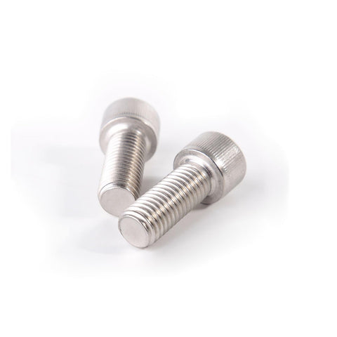 Top Shelf M4 Hex Socket Head Caps Forged From Marine Grade 316 Stainless Steel Din 912 Full Thread Allen Hardware For Heavy Duty Auto Builds Rock Solid 20 Piece Pack, showing two stainless steel hex socket screws.