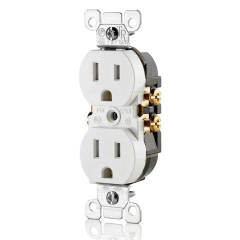 Tamper Resistant Duplex Receptacle 15 Amp 125 Volt Pack Of 10 White No Nonsense Plug Friendly Home Upgrade UL Listed NEC Compliant Safety Heavy Duty Build Easy Mounting Built To Last And Keep Small Objects Out
