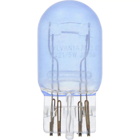 Close-up of a single 7443 mini bulb for DRL and backup with brighter white light, used in the Two Pack 7443 Mini Bulbs with high performance replacement.
