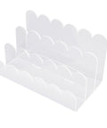 Acrylic Mail Sorter 3 Slot Desktop Letter Holder Clear Document Tray With Wavy Design on white background