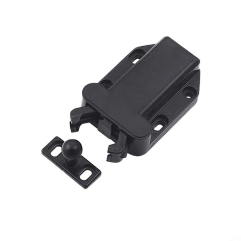 Push To Open Cabinet Latch With Touch Release, No-Handle Push Lock For Wardrobes, Drawers, Bookcases And Chests, Black Finish