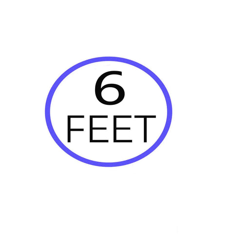 6 feet representation indicating length of Heavy Duty 6 Foot AC Power Cord Cable Compatible With Pioneer Dj Plx-500 Turntable.