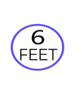 Text graphic showing '6 FEET' highlighting the length of the Super Sweet 6 Foot AC Power Cord Cable For Pioneer Dj Plx-500 Turntable.