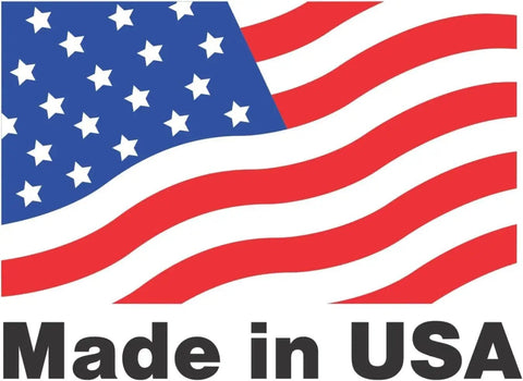 American flag with 'Made in USA' text below, representing product origin and manufacturing location.