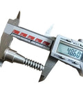 Close-up measurement of a Universal Woodworm Screw Kit For Wood Lathe Chucks with calipers showing 40.60mm size.
