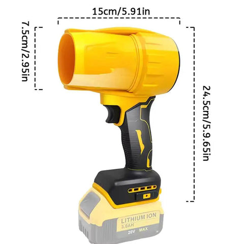 Brushless Leaf Blower Cordless 20V Handheld Jet Fan Turbo Air For Patio And Lawn Care High Speed 30000 RPM Blows Leaves And Dust Fast Quick Drying No Battery Or Charger Included
