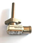 Side view of Allen-Bradley proximity switch for waterjet pump SL4/SL5; metal housing and threaded port