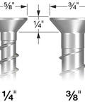 3/8 Inch By 5 Inch Countersunk Head Titen HD Heavy Duty Screw Anchor For Concrete And Masonry, zinc plated, size comparison