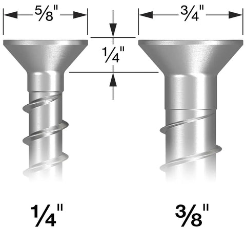 3/8 Inch By 5 Inch Countersunk Head Titen HD Heavy Duty Screw Anchor For Concrete And Masonry, zinc plated, size comparison