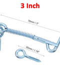 Tank Tough Zinc Plated Hook And Eye Latch With Snap Shut Spring Lock For Secure Shed Gate And Cabinet Doors Weather Resistant Steel Safety Catch 4 Pack, 3 inch latch with spring mechanism.