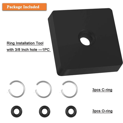 Three Eighths Inch Impact Socket Retaining Clip Kit With O Ring And Installation Tool For Brushless Impact Wrench, Includes C Ring Retainers And Replacement Sockets, Durable Steel Construction