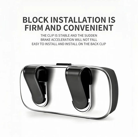 Rear view of Universal Car Visor Sunglasses Holder Clip And Storage Box For Glasses and Small Essentials, SUV Sedan Truck Gray