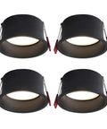 ELUKHT 4-Pack 7W/12W Commercial LED Recessed Downlight with Black Anti-Glare Trim - 3 Color Selectable for Indoor Lighting,12w-Warm Light