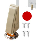 Universal Door Sag Fix Kit And Heavy Duty Gate Caster Wheel For Sliding Wood Fences close-up of beige caster wheel and screws