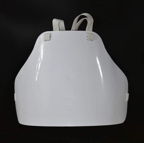 Pro Grade Fencing Chest Guard Plastron Breast Protector for Foil Epee Saber, size L, white durable nylon plastic armor front view
