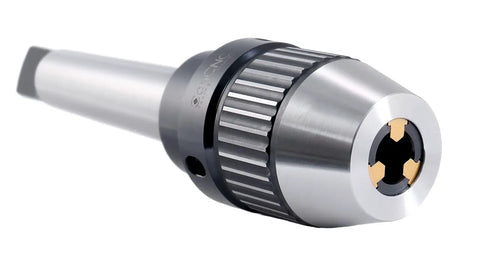 MT3 Keyless Drill Chuck, Beefed-Up With Integrated Shank And Titanium Jaws, One Sixteenth To One Half Inch Capacity, close-up view