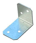 Heavy Duty 90 Degree Galvanized Angle Brackets Built From Workhorse 18 Gauge Steel With Knockout Rust Resistant Coating, showing one bracket.