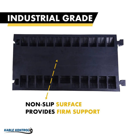 Heavy Duty Cable Protector Ramp 5 Channel 36 Inch Long Black And Yellow Rubber Wire Protector Cord Cover 36000 Lbs Capacity