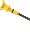 Yellow plastic handle and stainless steel core of Engine Oil Level Dipstick Replacement For Ford 2.0L EcoBoost 2013-2020