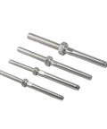 Premium Two Pack Marine Grade Stainless Steel Threaded Swage Stud Terminals M8X4 size, heavy duty rigging hardware.