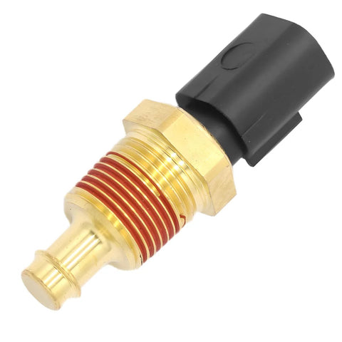 Car engine coolant temperature sensor with brass threaded body and black plastic connector