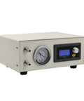 Built Tough Oil Free Diaphragm Vacuum Pump With 24V Brushless Motor Grinds Smooth With Zero Hassle Negative Pressure For Sump Upkeep And Heavy Duty Jobs Up To Ten Liters Per Minute showing digital display and pressure gauge.