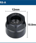 Precision ER Collet Nut Kit For CNC Lathe And Milling Machine, ER8-A collet nut, 12mm x 10.8mm, durable steel construction