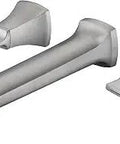 Wall Mount Tub Filler With Long Spout Reach High Flow Roman Tub Faucet Brushed Nickel Bathtub Faucet With Two Handles Solid Brass