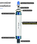 Pneumatic 32mm Bore 150mm Stroke Air Cylinder Double Acting With Y Connector And 2 Pieces 8mm Fittings MAL32x150 PT1/8