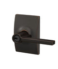 Latitude Lever Lock With Century Trim Keyed Entry In Aged Bronze, sturdy front door lockset with square backplate in classic finish.