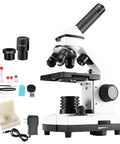 40X-2000X Microscope For Students And Adults, Home School Lab Kit with 10X and 25X eyepieces, 4X 10X 40X objective lenses, accessories