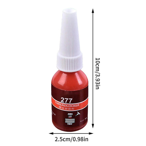 Red Thread Locker Gel For All Fasteners And Nuts, 10ml bottle of ultra strong anaerobic adhesive, prevents loosening, stops rust