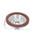 Heavy Duty Diamond Cup Grinding Wheel 100mm Silver Concave Abrasive Disc for tough metal polishing with dimensions.