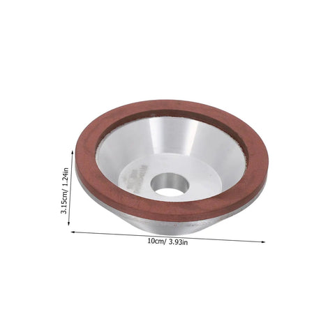 Heavy Duty Diamond Cup Grinding Wheel 100mm Silver Concave Abrasive Disc for tough metal polishing with dimensions.