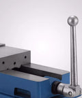 Badass Heavy Duty Workbench Vise With Lockdown Precision Clamping Plus Ultra Hard Steel Jaw For Milling Machines And Drill Presses showing the clamping lever and steel jaw.