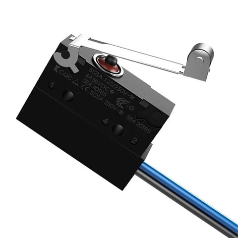 Black Waterproof Micro Switch With Roller Lever IP67 Sealed Limit Switch For Rugged Environments, 20x25mm, easy mounting