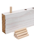 One Quarter Inch By One And A Half Inch Hardwood Dowel Pins, Straight Grooved With Beveled Ends, Imperial Dowel For Furniture, installed in wood