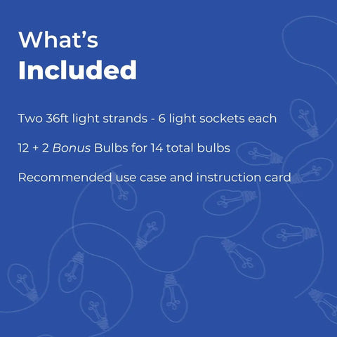 Soft White Blinking Outdoor String Lights With Relaxing Twinkle No Modes No Remote Non Programmable 36 Foot Strands Two Pack