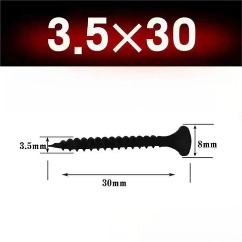 Black Phillips Flat Head Wood Screws Size Six Gauge 35 Millimeter Carbon Steel 50 Pack Built for Fast Tough As Nails Hidden Joints