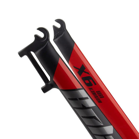 Close-up of Rigid Mountain Bike Front Fork Aluminum Alloy 1 1/8 Inch Threadless Straight Steerer Universal Fit 26 27.5 29