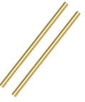 Two Pack Half Inch Solid Brass Rod Lathe Bar Stock For DIY Crafts shown in 12.5 mm diameter and 4 inch length
