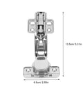 Soft Close Frameless Cabinet Hinges 165 Degree Concealed Metal Hinges for Kitchen Wardrobe and Shoe Cabinets 2 Pack with Damping Mechanism Easy Replacement and Finger Safe Closing, front view.