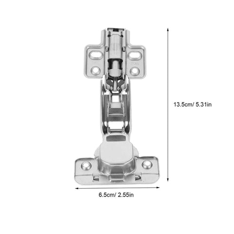 Front view of 165 Degree Overlay Cabinet Hinges With Soft Close Damper 2 Pack Metal Self Closing Quiet Door Hinges for kitchen use