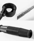 Close-up of Telescoping Golf Ball Retriever With Locking Clip showing locking scoop, stainless steel shaft, and ergonomic handle design