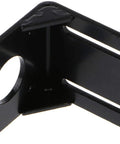 Black metal YVSPTIK 42mm Nema 17 motor mounting bracket, side view with slotted mounting holes