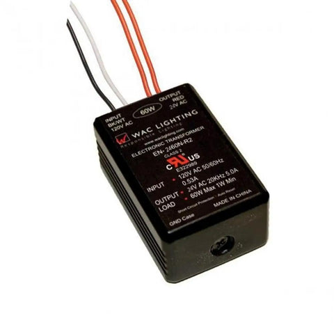 Electronic Class 2 Transformer 120V Input 24V Output 60W Black For Under Cabinet And Recessed Lighting With Lead Options For Line And Straight Edge Systems InvisiLED Tape Soft Start Short And Overload Protection 1W Min Load