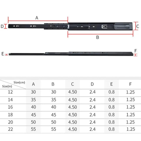 Heavy Duty Soft Close Drawer Slides Set Of 2 Full Extension Ball Bearing Steel Runners For Side Mount Cabinets 16 Inch 40cm