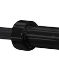 Close-up of the end of the Badass 7 Foot Olympic Barbell 35 Pound Steel Weight Bar for home gym use.