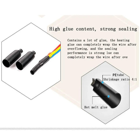 Waterproof Heat Shrink End Caps Kit With 200 Pieces Adhesive Lined Tubing For Electrical Wires Marine Grade Sealing And Insulation Tube